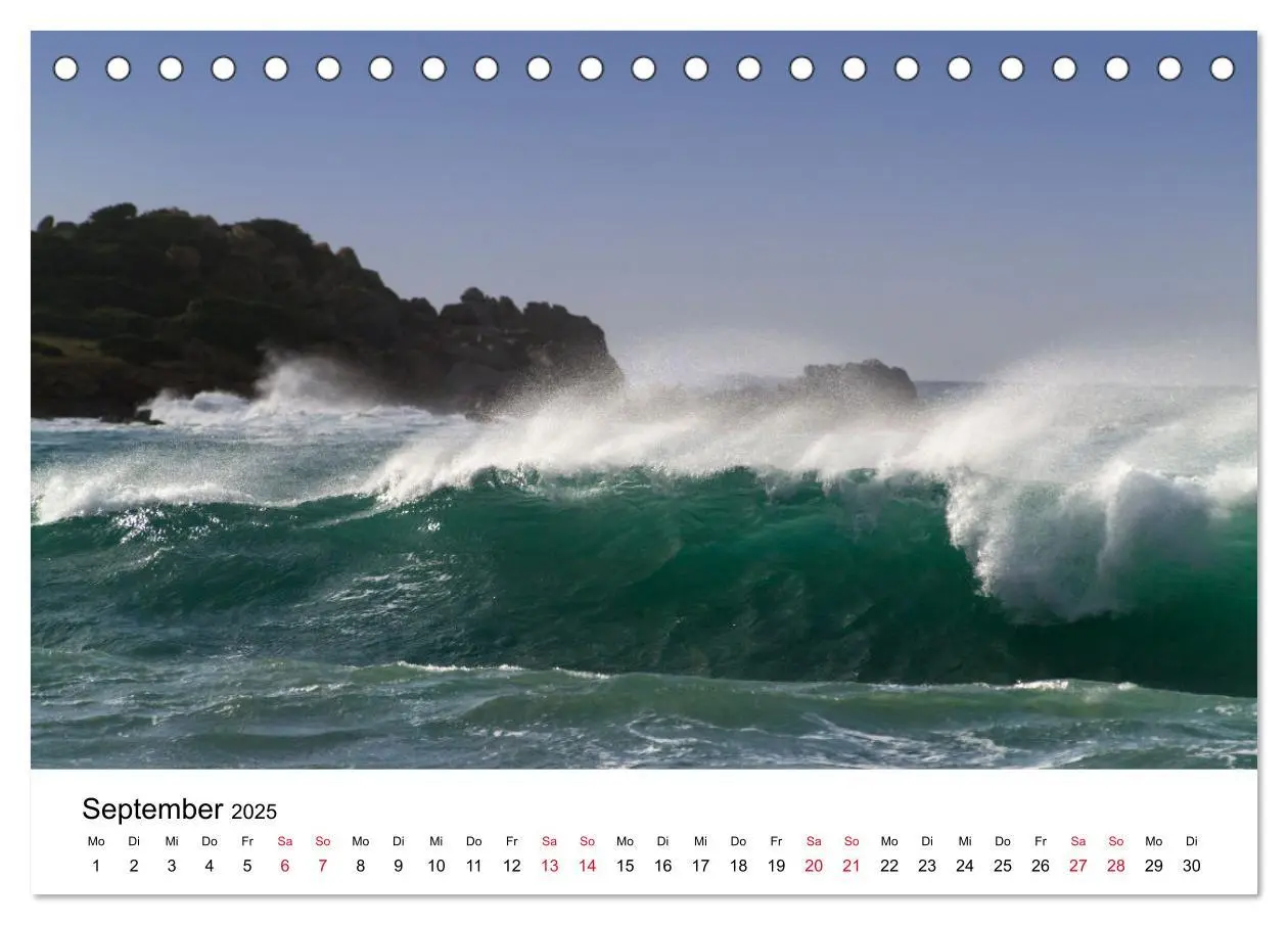 Bild: 9783457071601 | Naturschauspiel Wellen (Tischkalender 2025 DIN A5 quer), CALVENDO...