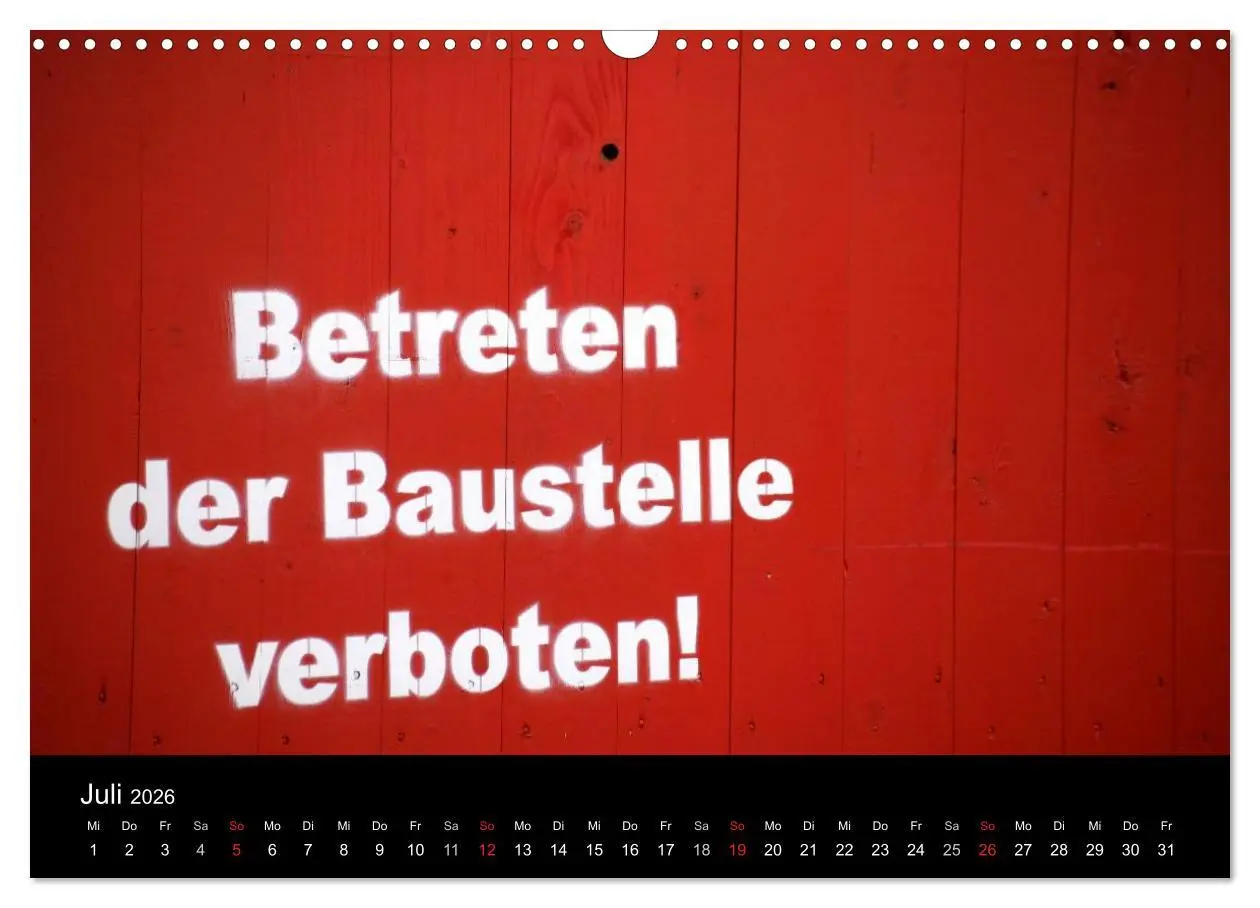 Bild: 9783516231601 | Baustellen (Wandkalender 2026 DIN A3 quer), CALVENDO Monatskalender