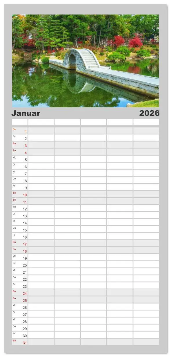 Bild: 9783516611601 | Familienplaner 2026 - Herbst in Japan mit 5 Spalten (Wandkalender,...