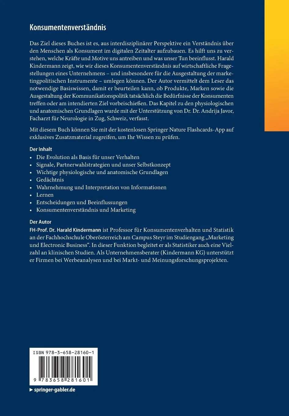Rückseite: 9783658281601 | Konsumentenverständnis | Verhaltenswissenschaftliche Grundlagen | 2020