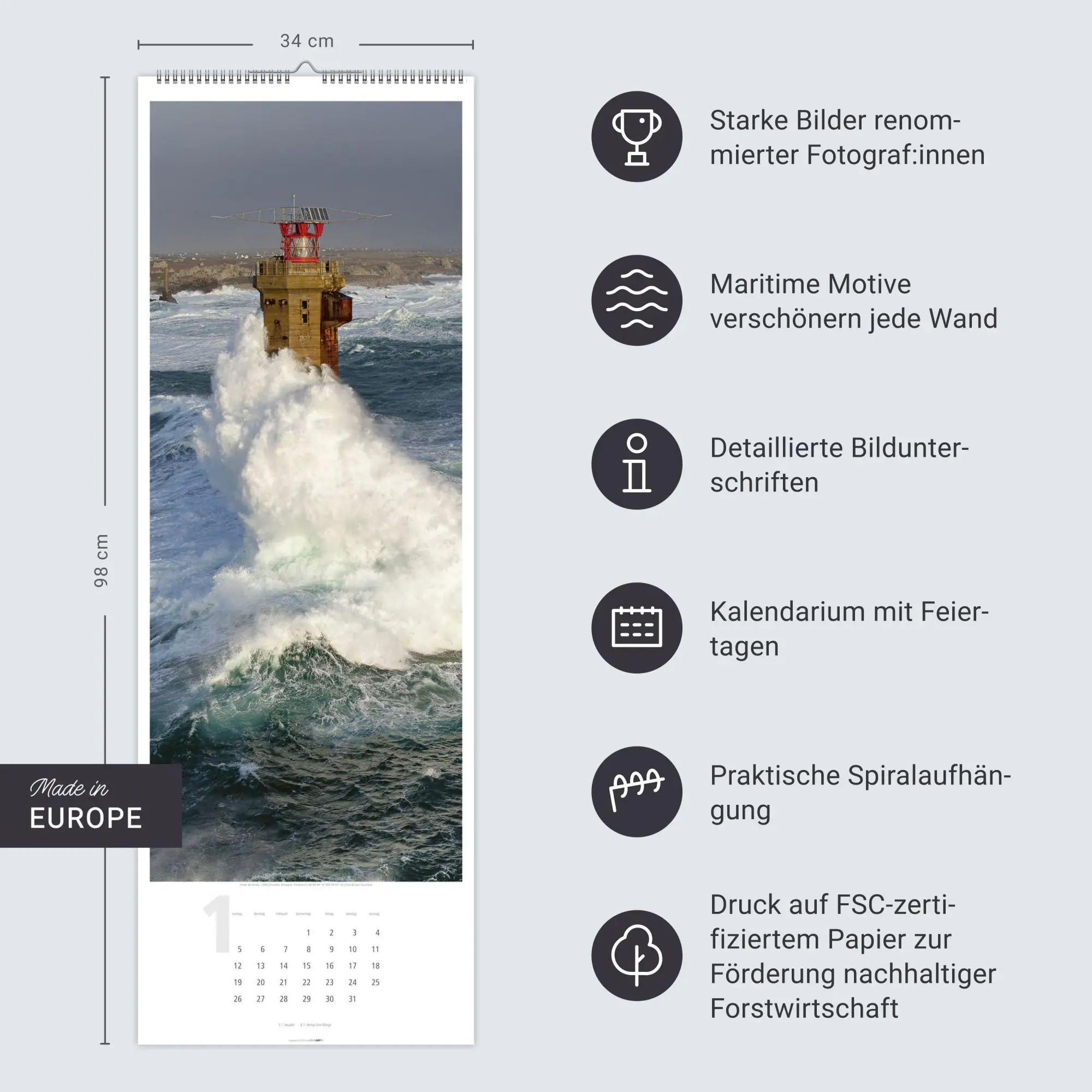 Bild: 9783839901601 | Leuchttürme Kalender 2026 | Kalender | Spiralbindung | 14 S. | Deutsch