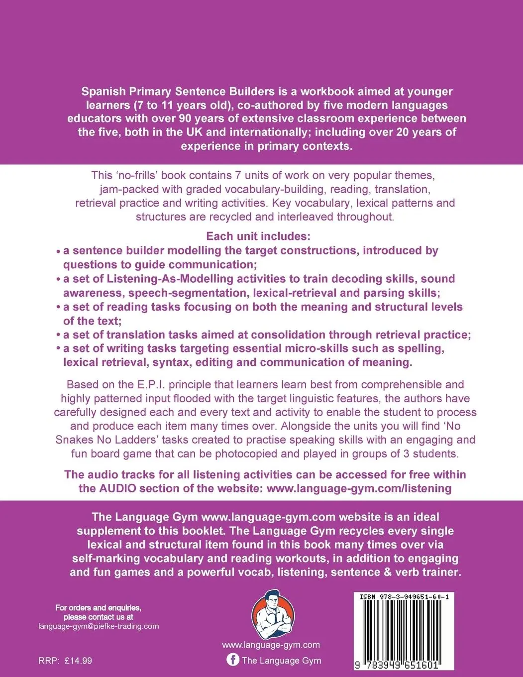 Rückseite: 9783949651601 | Spanish Primary Sentence Builders - PART 2 | Primary Part 2 | Buch