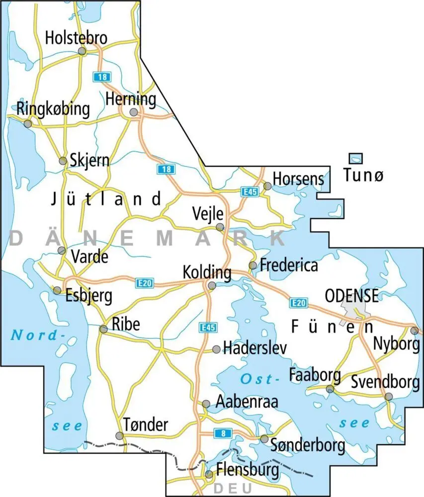 Bild: 9783969901601 | BVA ADFC Radtourenkarte Dänemark/Jütland Süd/ Fünen 1:150.000 | 2023