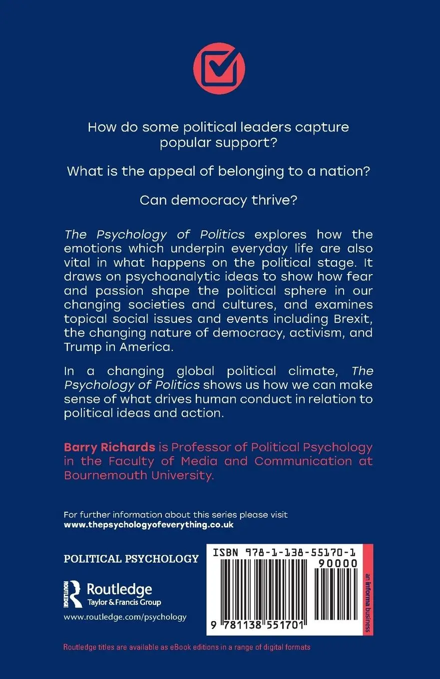 Rückseite: 9781138551701 | The Psychology of Politics | Barry Richards | Taschenbuch | Englisch