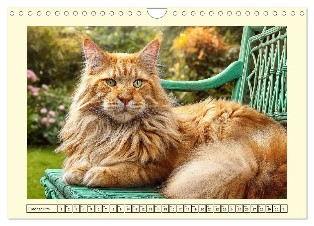 Bild: 9783457991701 | Main-Coon-Katzen. Die imposanten Waldkatzen im Garten (Wandkalender...