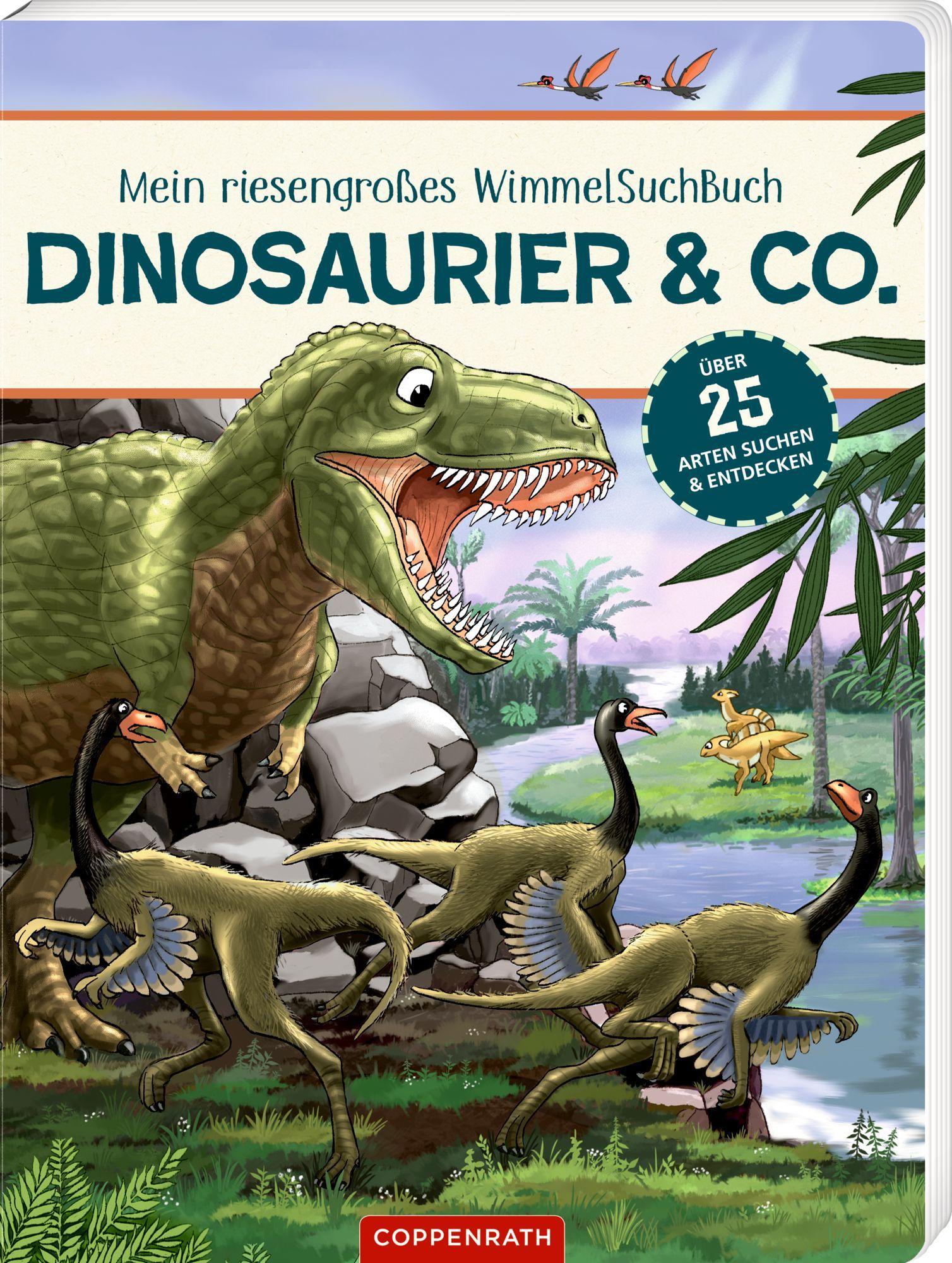Cover: 9783649671701 | Mein riesengroßes WimmelSuchBuch: Dinosaurier &amp; Co. | Antje Flad