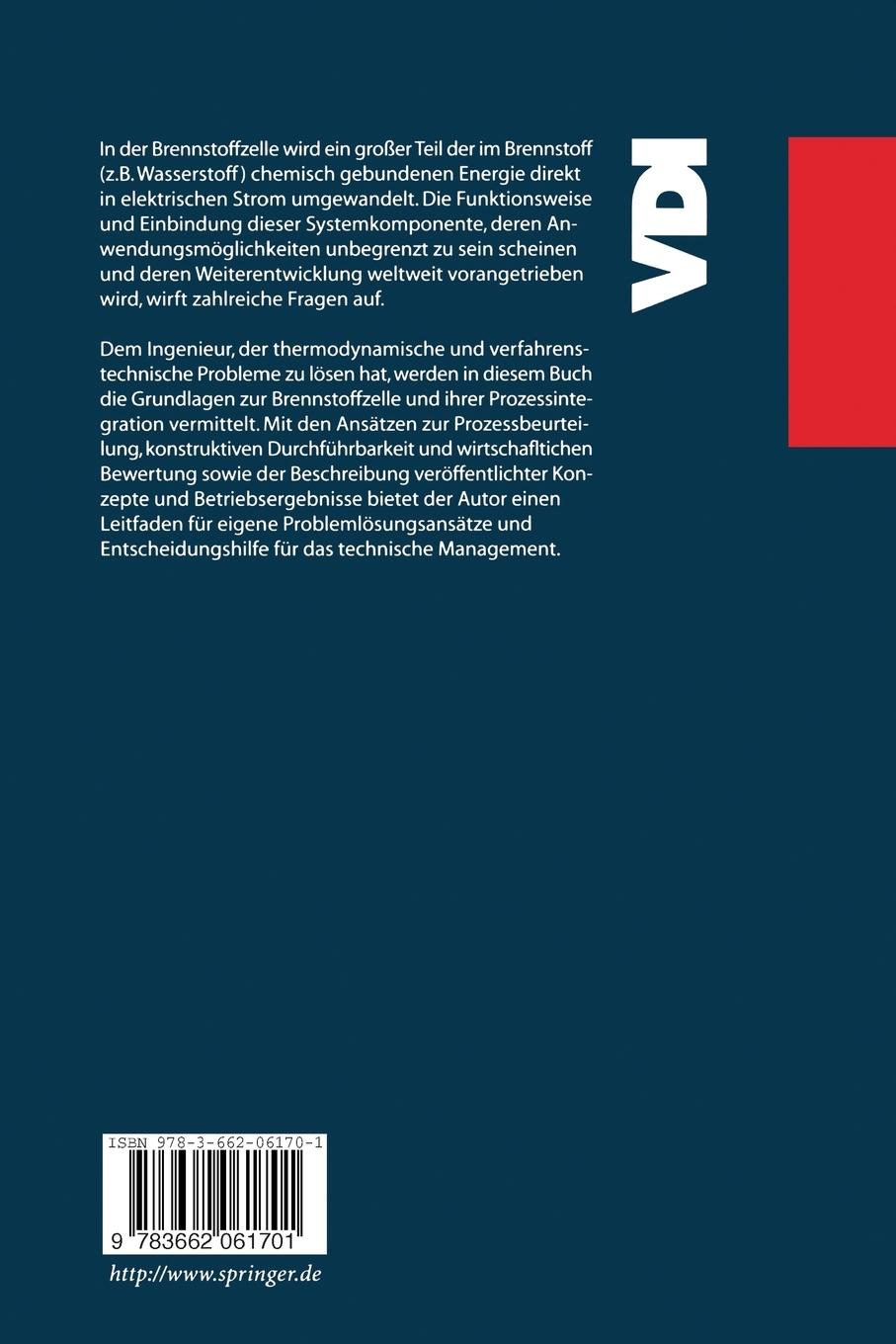 Rückseite: 9783662061701 | Brennstoffzellenanlagen | Wolfgang Winkler | Taschenbuch | xiv | 2013