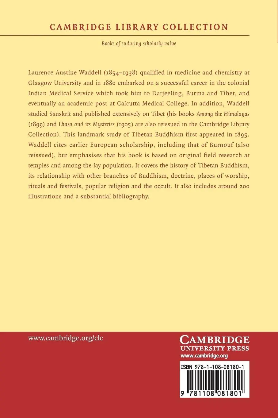 Rückseite: 9781108081801 | The Buddhism of Tibet | Laurence Austine Waddell | Taschenbuch | 2015