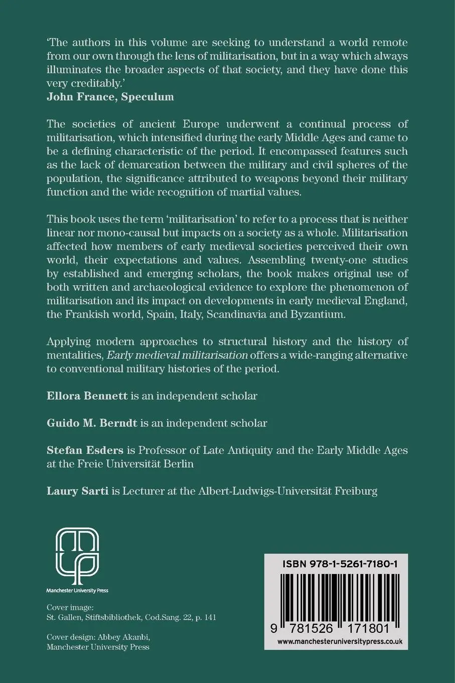 Rückseite: 9781526171801 | Early medieval militarisation | Ellora Bennett (u. a.) | Taschenbuch