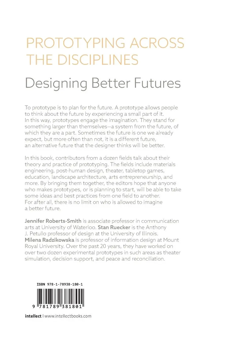 Rückseite: 9781789381801 | Prototyping across the Disciplines | Designing Better Futures | Buch