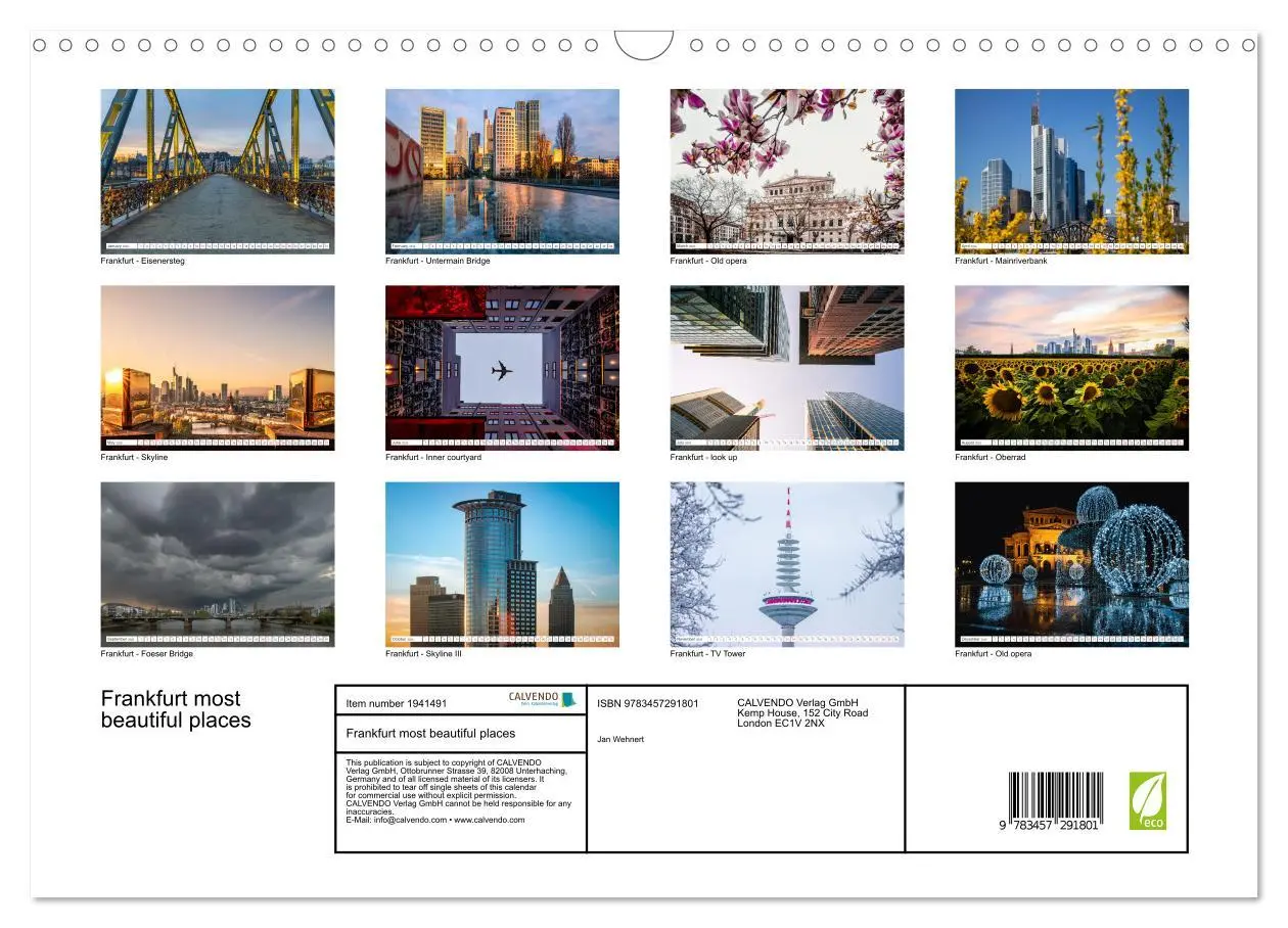Bild: 9783457291801 | Frankfurt most beautiful places (Wall Calendar 2026 DIN A3...