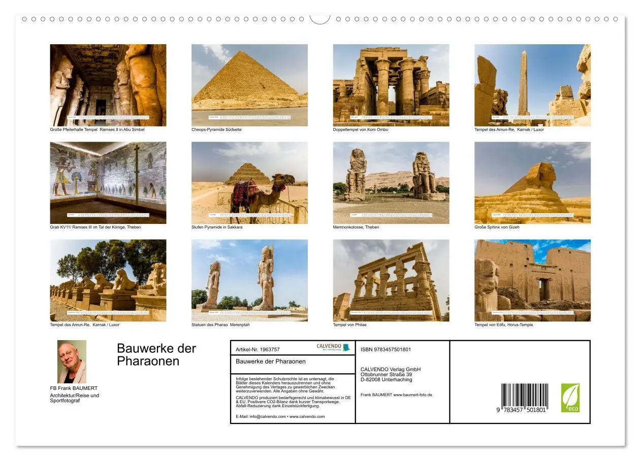 Bild: 9783457501801 | Bauwerke der Pharaonen (hochwertiger Premium Wandkalender 2026 DIN...