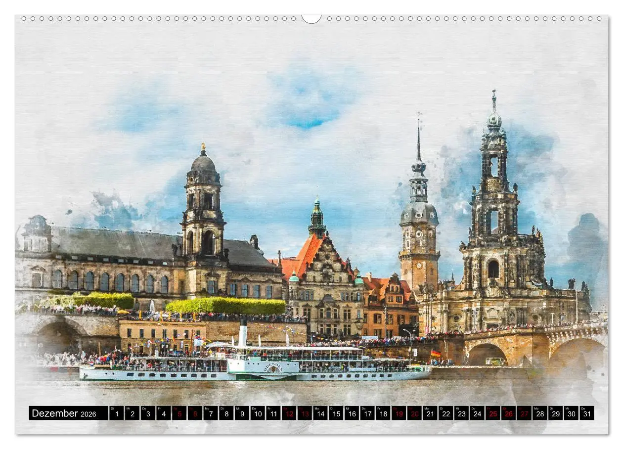 Bild: 9783457741801 | Sächsische Dampfer Aquarelle (hochwertiger Premium Wandkalender...