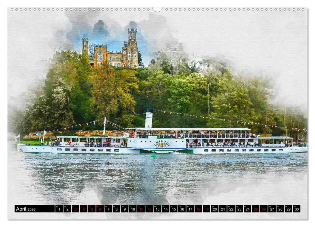 Bild: 9783457741801 | Sächsische Dampfer Aquarelle (hochwertiger Premium Wandkalender...