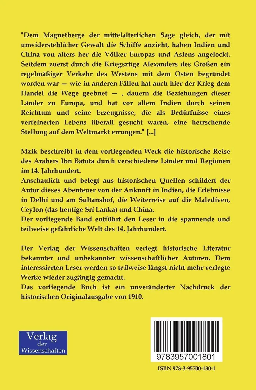 Rückseite: 9783957001801 | Die Reise des Arabers Ibn Batuta durch Indien und China | Mzik | Buch