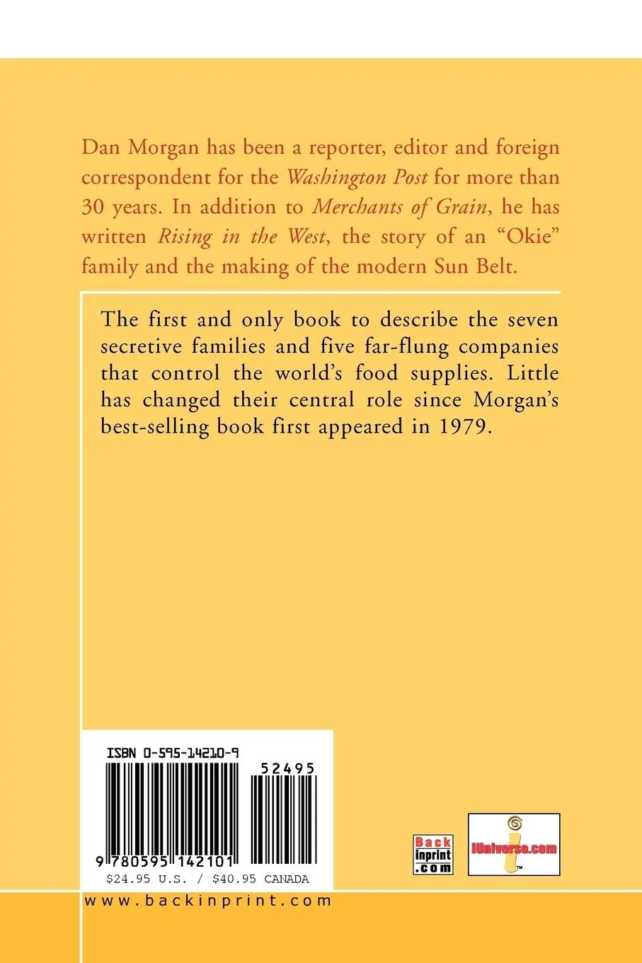 Rückseite: 9780595142101 | Merchants of Grain | Dan Morgan | Taschenbuch | Englisch | 2000