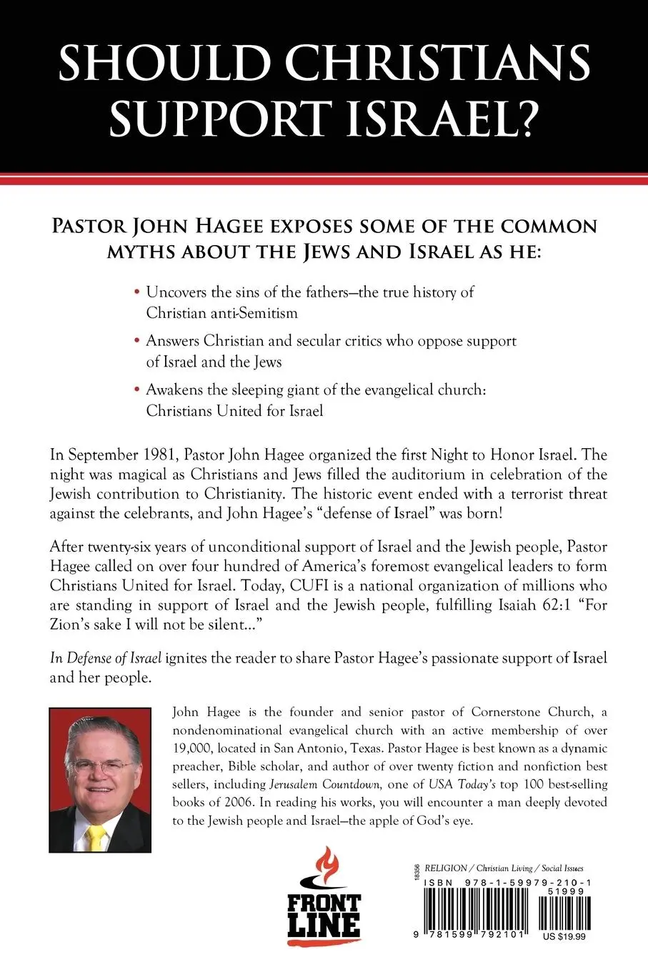 Rückseite: 9781599792101 | In Defense of Israel, Revised | John Hagee | Taschenbuch | Englisch