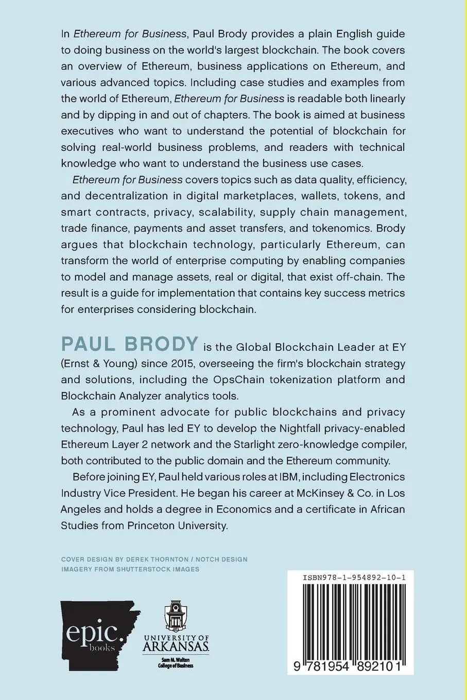 Rückseite: 9781954892101 | Ethereum for Business | Paul Brody | Taschenbuch | Englisch | 2023