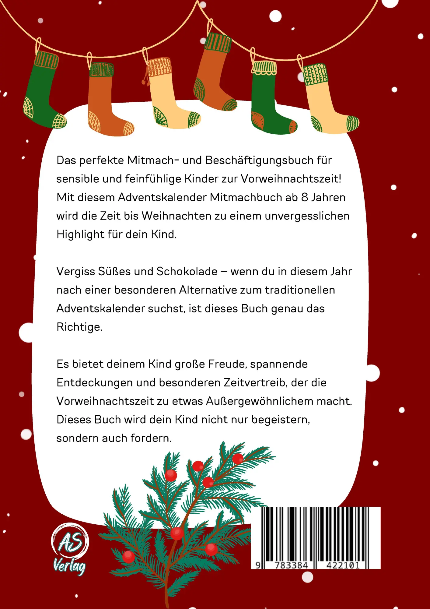Rückseite: 9783384422101 | Adventskalender-Mitmachbuch für Schulkinder ab 8 Jahren. 24 Tage...