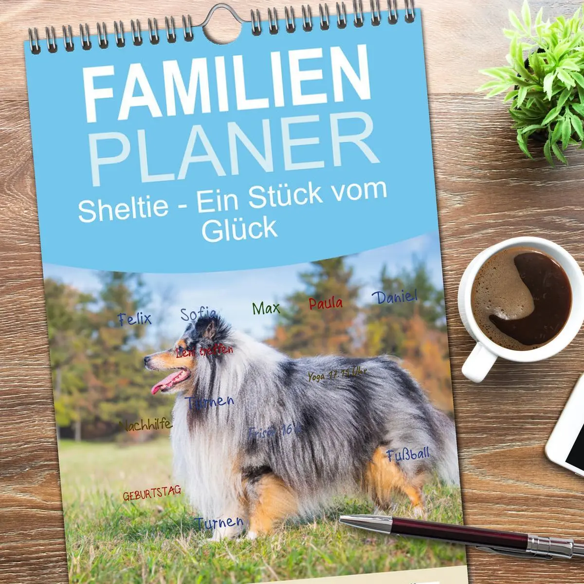 Bild: 9783516492101 | Familienplaner 2026 - Sheltie - Ein Stück vom Glück mit 5 Spalten...