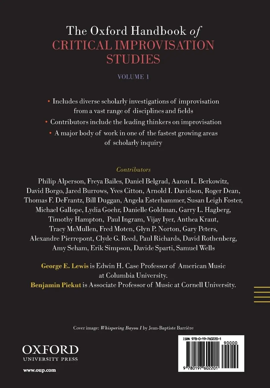 Rückseite: 9780197602201 | Oxford Handbook of Critical Improvisation Studies, Volume 1 | Lewis