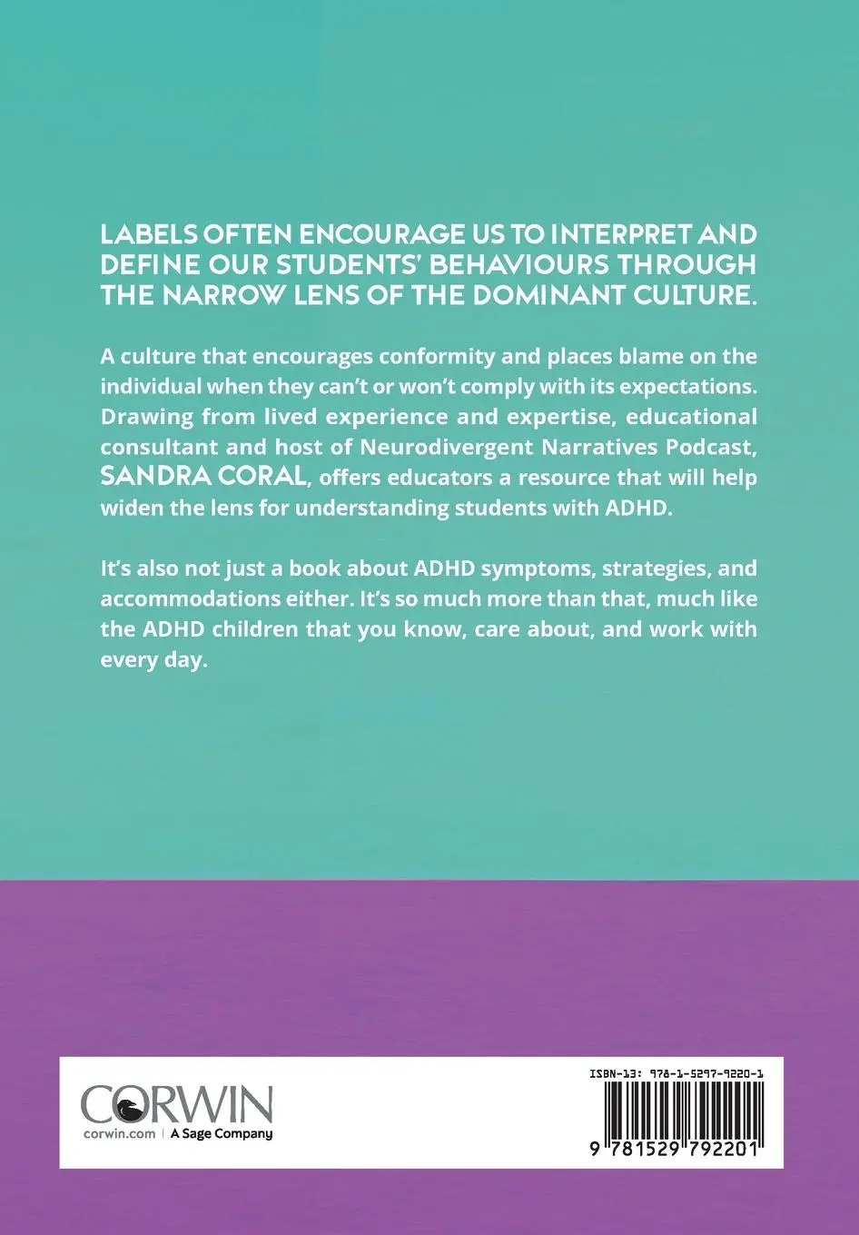 Rückseite: 9781529792201 | It's Never Just ADHD | Sandra Coral | Taschenbuch | Englisch | 2024