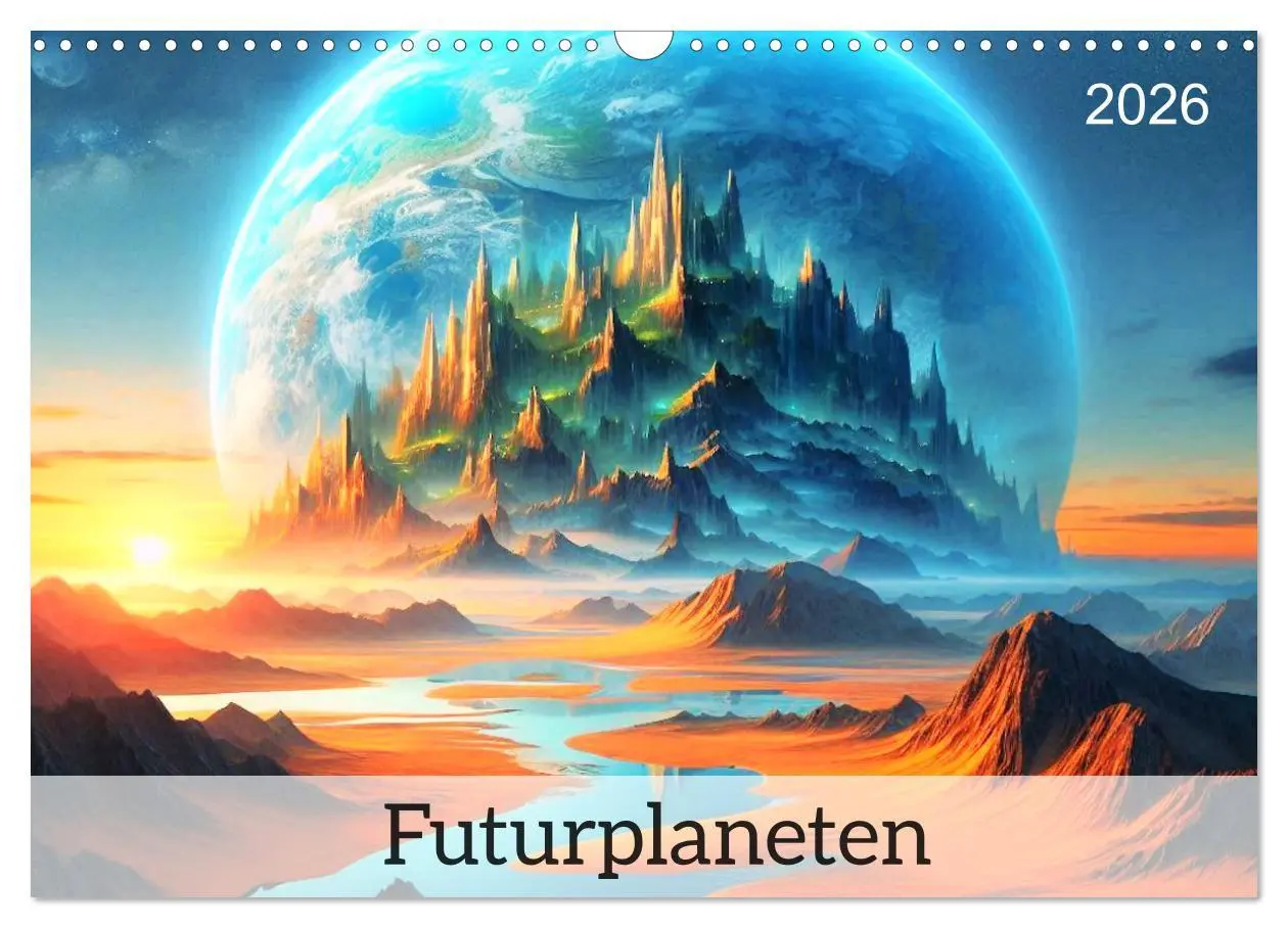 Cover: 9783457392201 | Futurplaneten (Wandkalender 2026 DIN A3 quer), CALVENDO Monatskalender