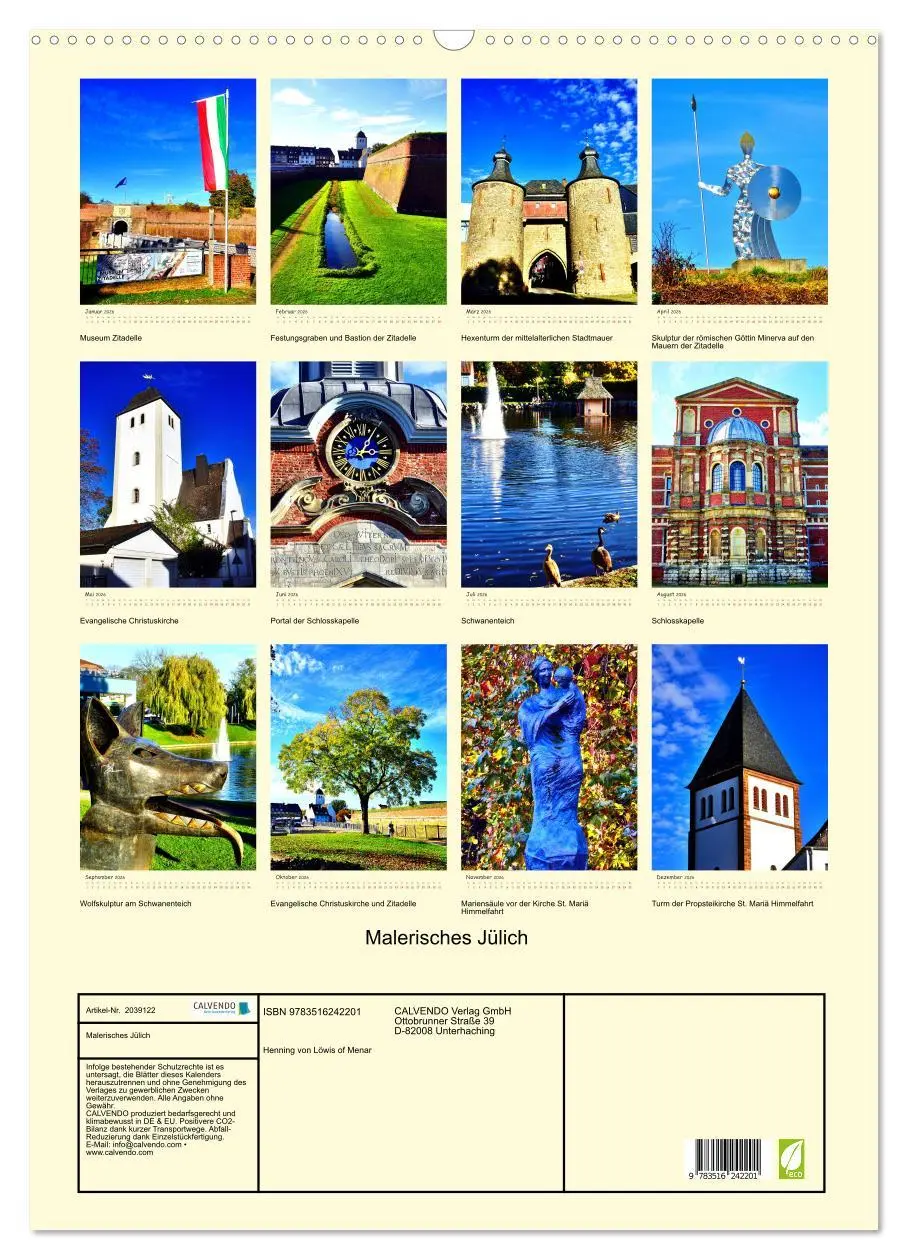 Bild: 9783516242201 | Malerisches Jülich (Wandkalender 2026 DIN A2 hoch), CALVENDO...