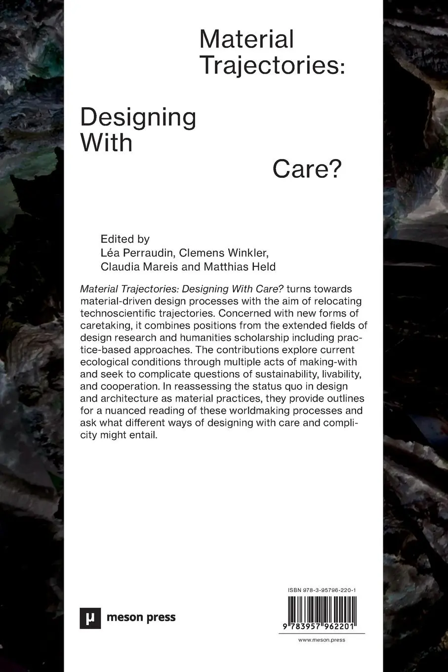 Rückseite: 9783957962201 | Material Trajectories | Designing With Care? | Léa Perraudin (u. a.)