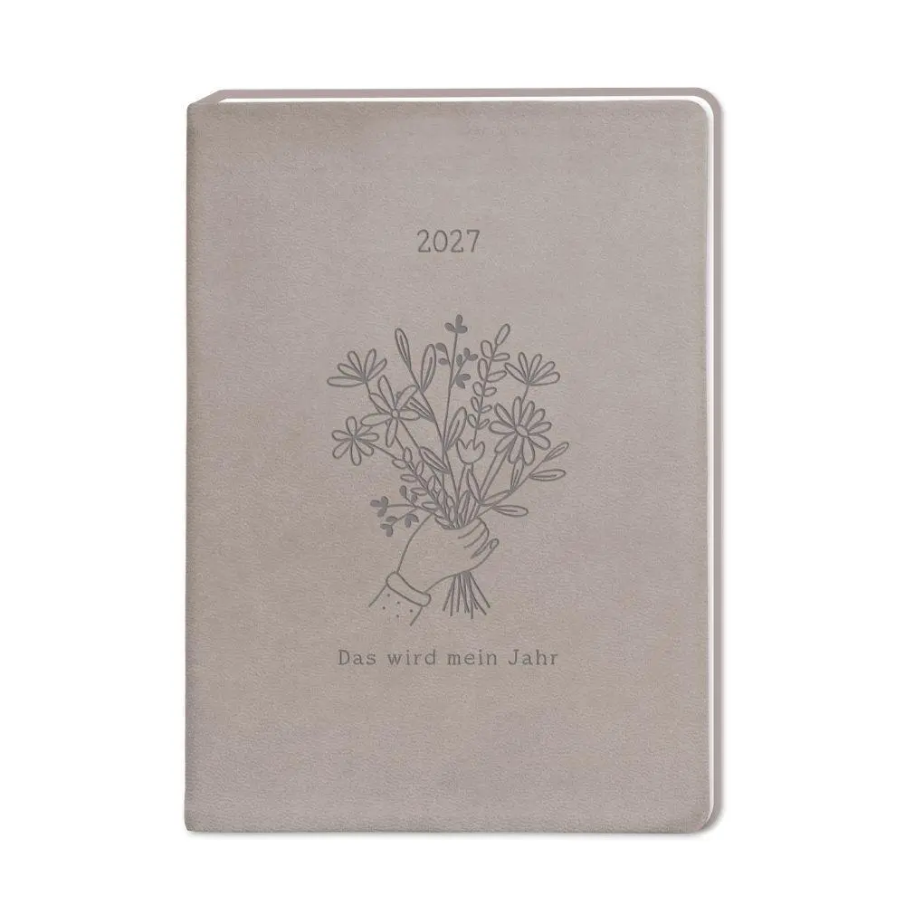 Cover: 9783986362201 | Terminplaner Lederlook 2027 Taupe | Terminplaner Lederlook A6 | Buch