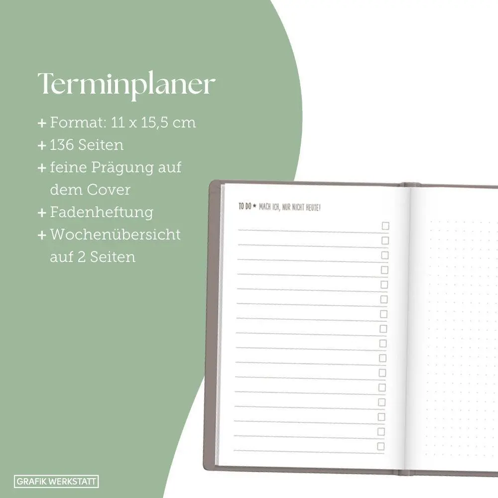Bild: 9783986362201 | Terminplaner Lederlook 2027 Taupe | Terminplaner Lederlook A6 | Buch
