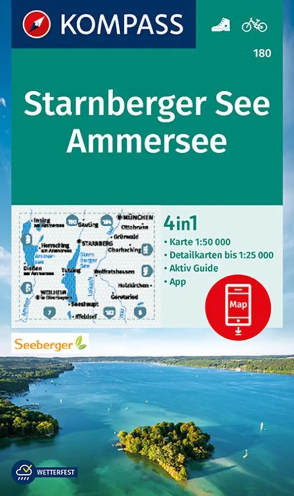 Cover: 9783991212201 | KOMPASS Wanderkarte 180 Starnberger See, Ammersee 1:50.000 | GmbH