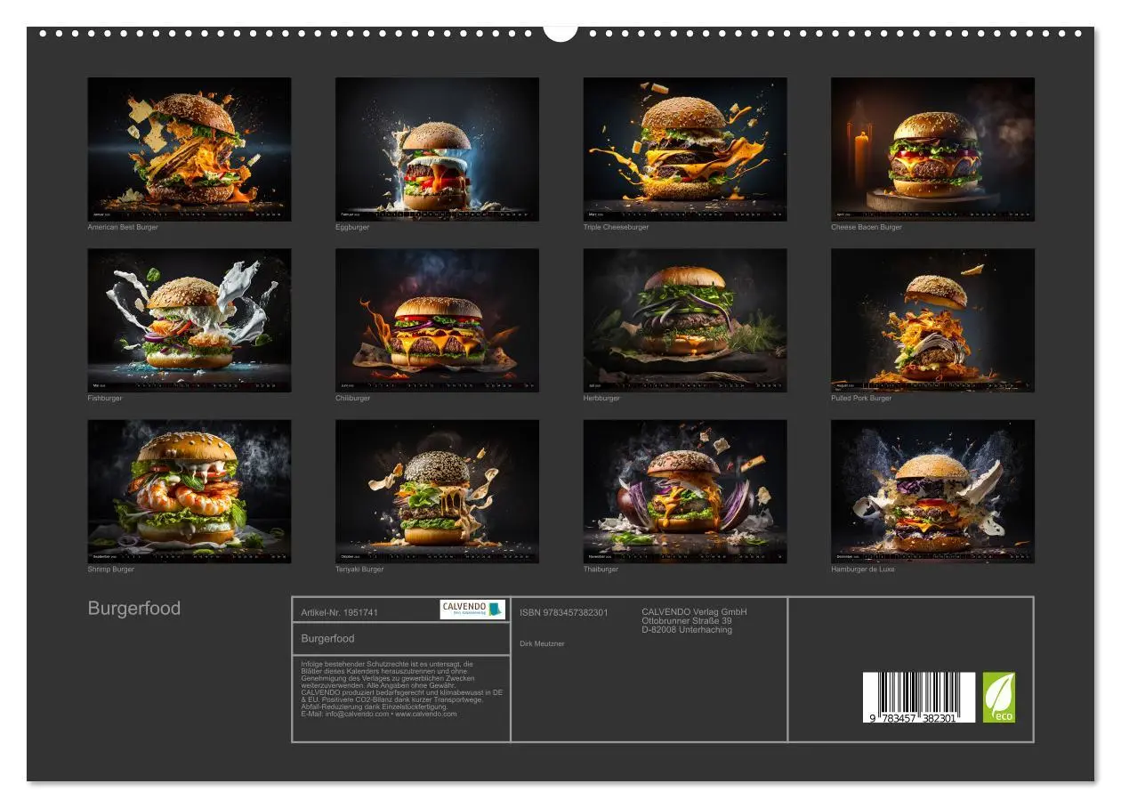 Bild: 9783457382301 | Burgerfood (hochwertiger Premium Wandkalender 2026 DIN A2 quer),...