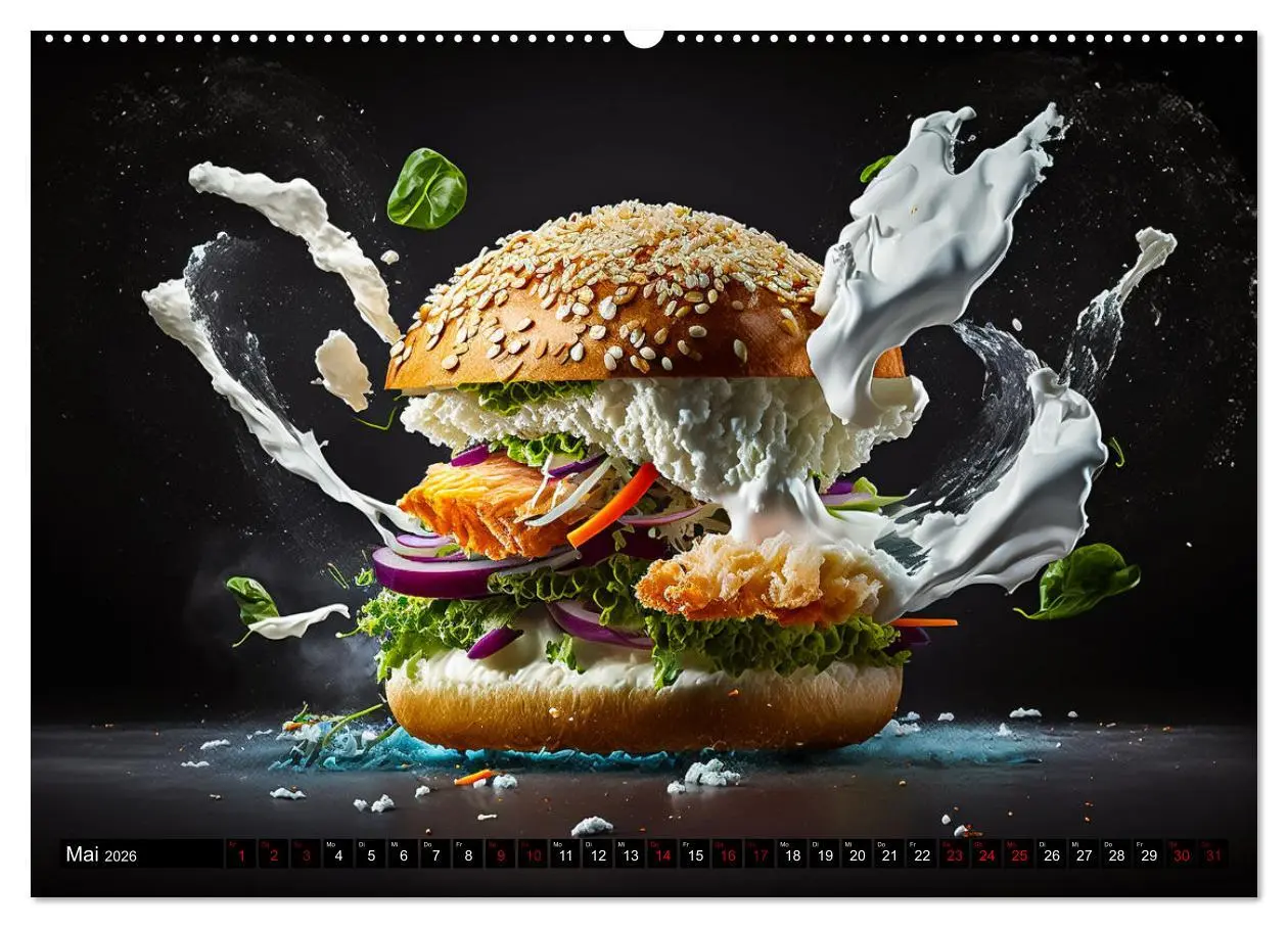 Bild: 9783457382301 | Burgerfood (hochwertiger Premium Wandkalender 2026 DIN A2 quer),...