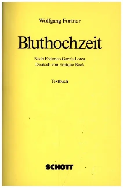 Cover: 9783795732301 | Bluthochzeit | Wolfgang Fortner | Broschüre | 62 S. | Deutsch | 1976