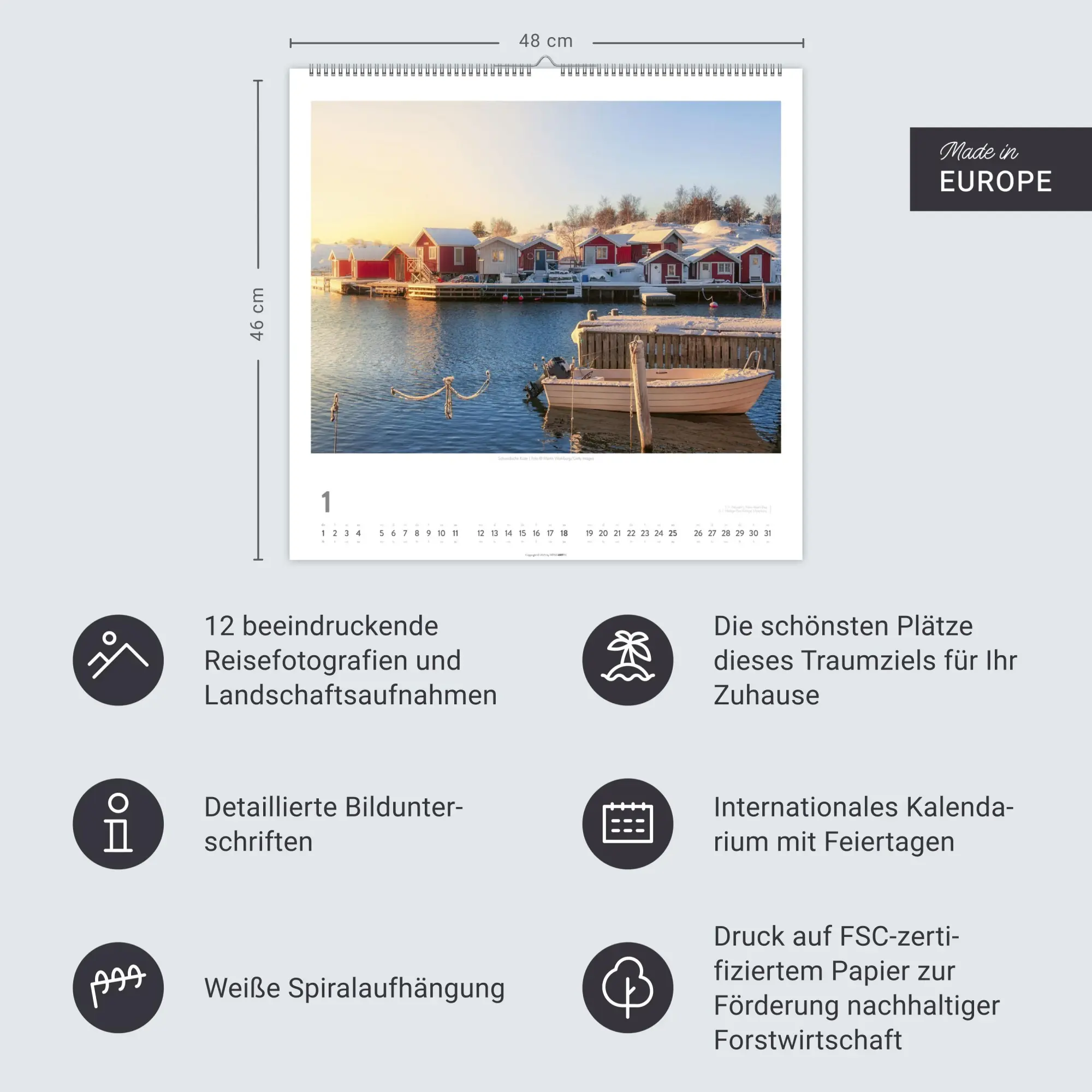 Bild: 9783839902301 | Schweden Kalender 2026 - Licht und Wasser | Kalender | Spiralbindung