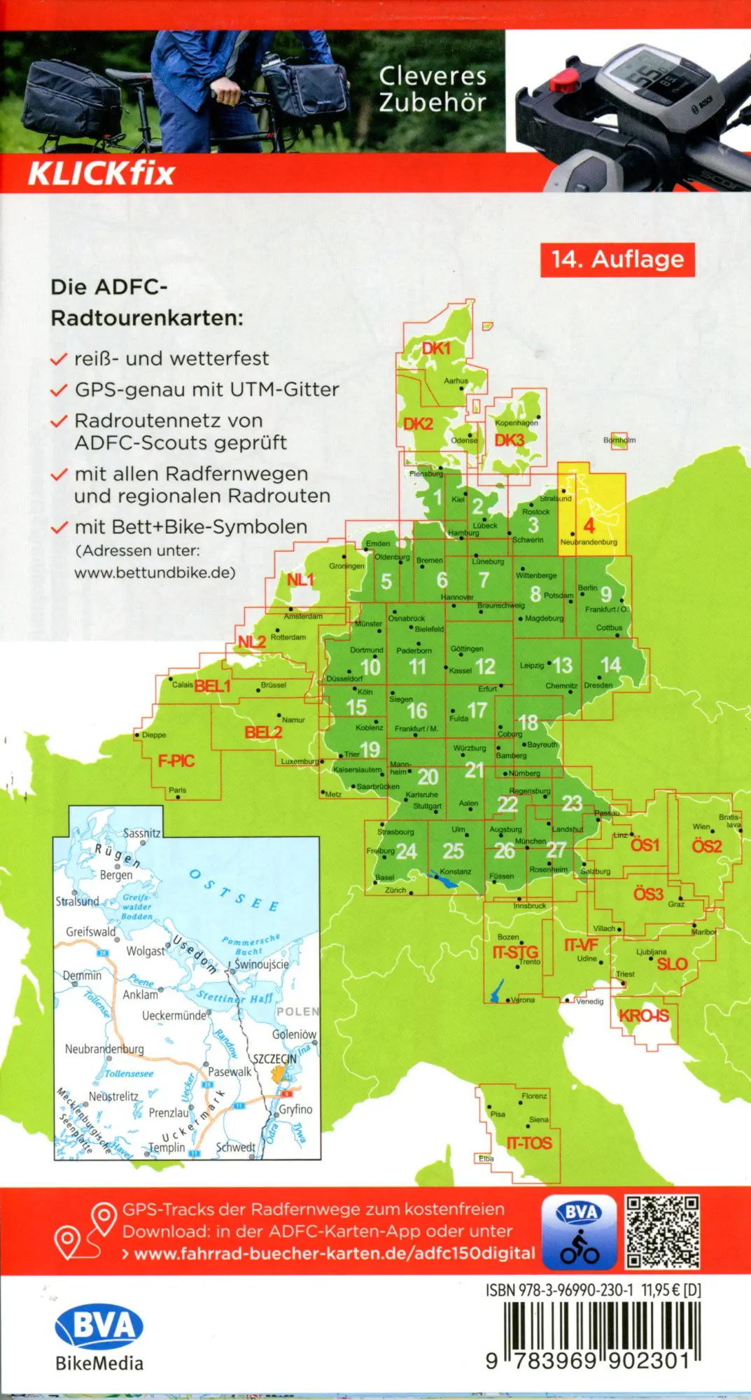 Bild: 9783969902301 | BVA ADFC Radtourenkarte Rügen/Usedom Vorpommern 1:150.000 | V. (u. a.)
