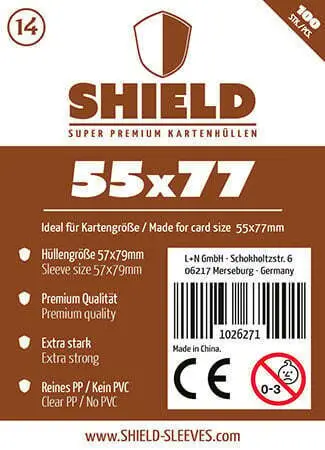 Cover: 7141236672401 | Shield 14 - 100 Super Premium Kartenhüllen für Kartengröße 55 x 77 mm