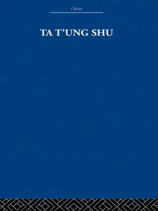 Cover: 9780415612401 | Ta t'ung Shu | The One-World Philosophy of K'ang Yu-wei | Thompson.