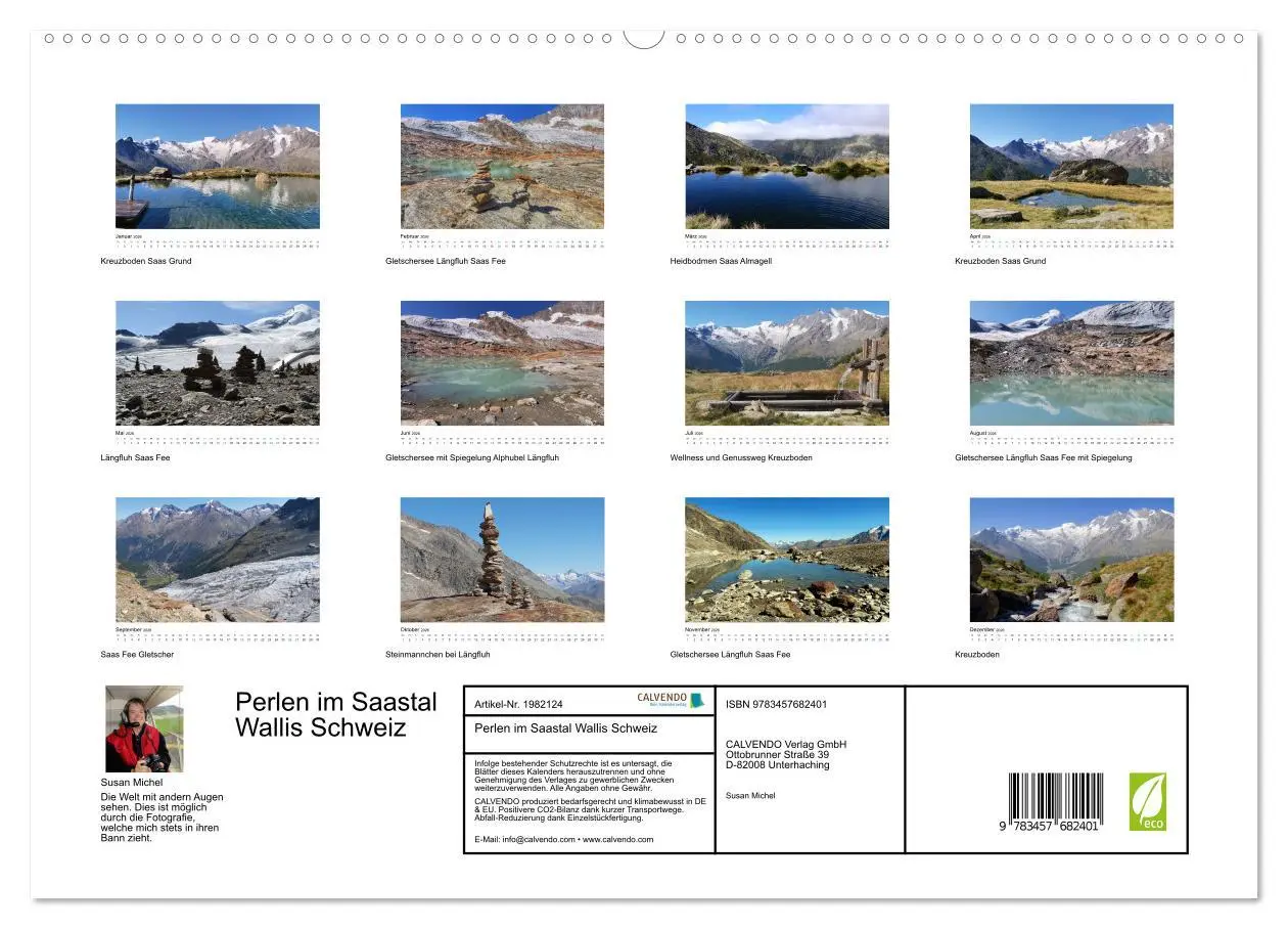 Bild: 9783457682401 | Perlen im Saastal Wallis Schweiz (hochwertiger Premium Wandkalender...