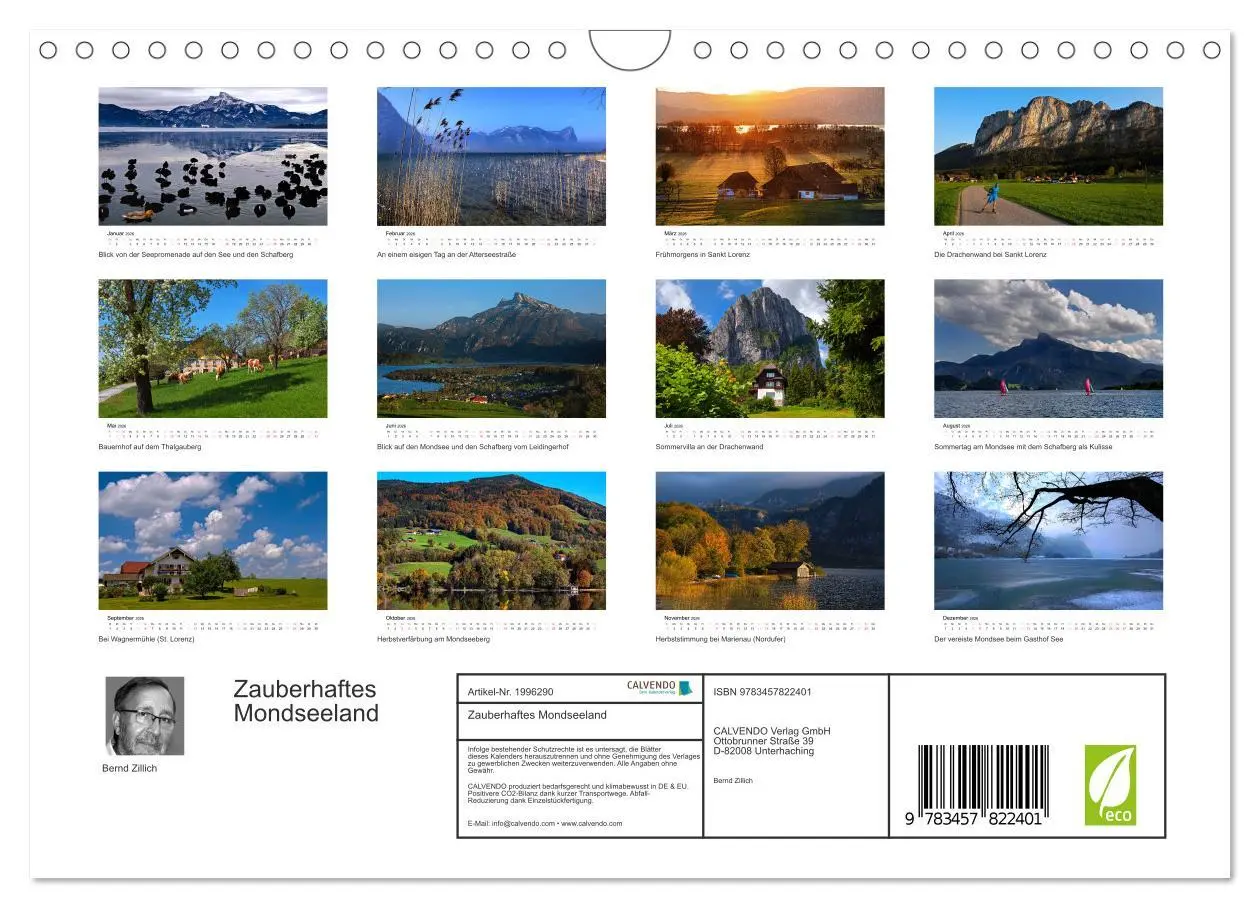 Bild: 9783457822401 | Zauberhaftes Mondseeland (Wandkalender 2026 DIN A4 quer), CALVENDO...