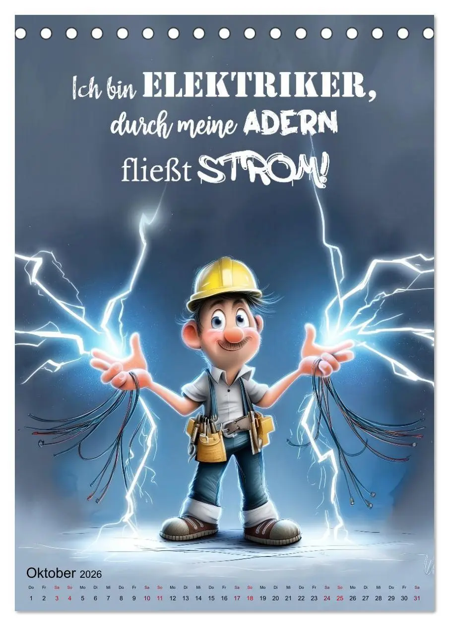 Bild: 9783516602401 | Elektrikersprüche (Tischkalender 2026 DIN A5 hoch), CALVENDO...
