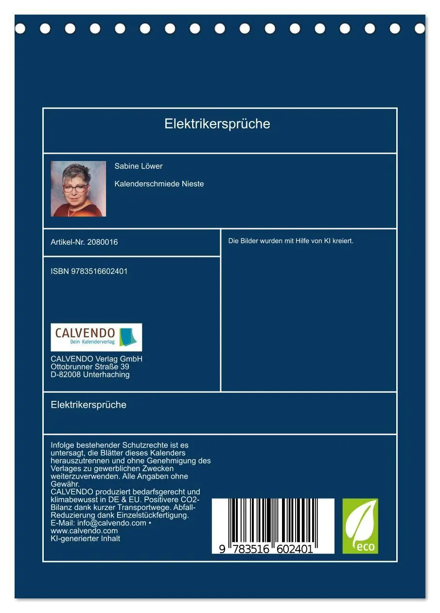 Bild: 9783516602401 | Elektrikersprüche (Tischkalender 2026 DIN A5 hoch), CALVENDO...