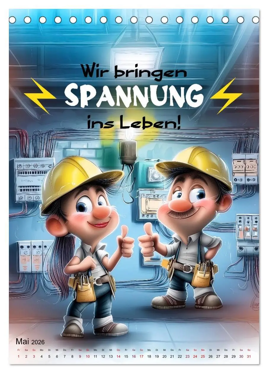 Bild: 9783516602401 | Elektrikersprüche (Tischkalender 2026 DIN A5 hoch), CALVENDO...