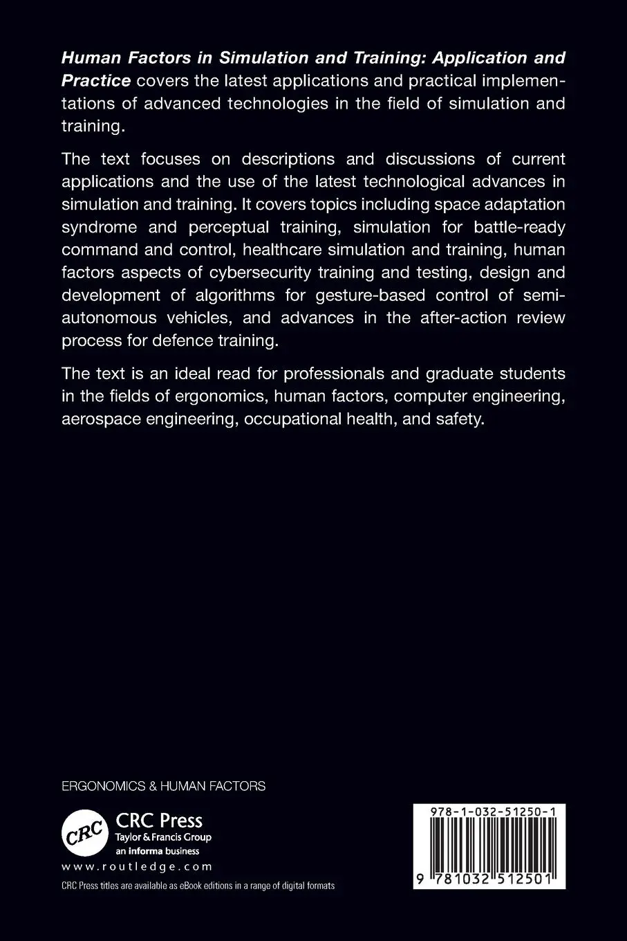 Rückseite: 9781032512501 | Human Factors in Simulation and Training | Application and Practice