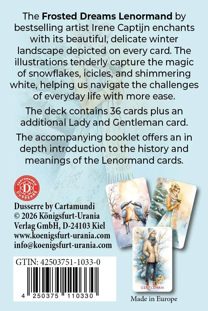 Autor: 4250375102601 | Frosted Dreams Lenormand - 38 farbige Lenormand-Karten und ein...