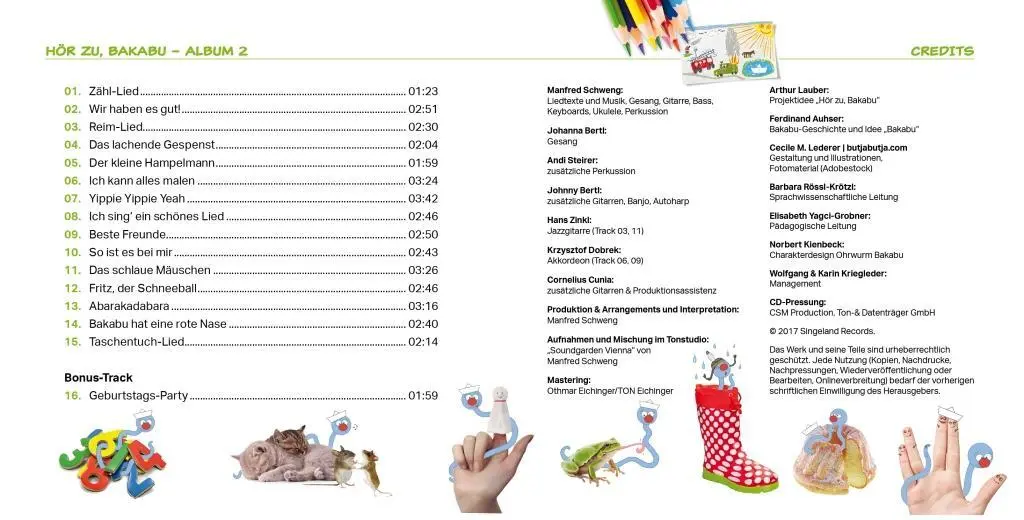 Bild: 9006472032601 | Hör zu, Bakabu - Album 2 | Manfred Schweng | Audio-CD | Hör zu, Bakabu