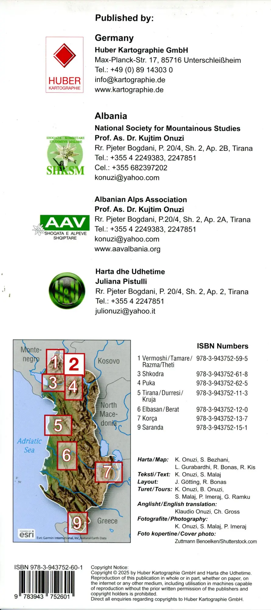 Bild: 9783943752601 | Albania hiking &amp; biking 1:50000 | (Land-)Karte | 2 S. | Deutsch | 2024