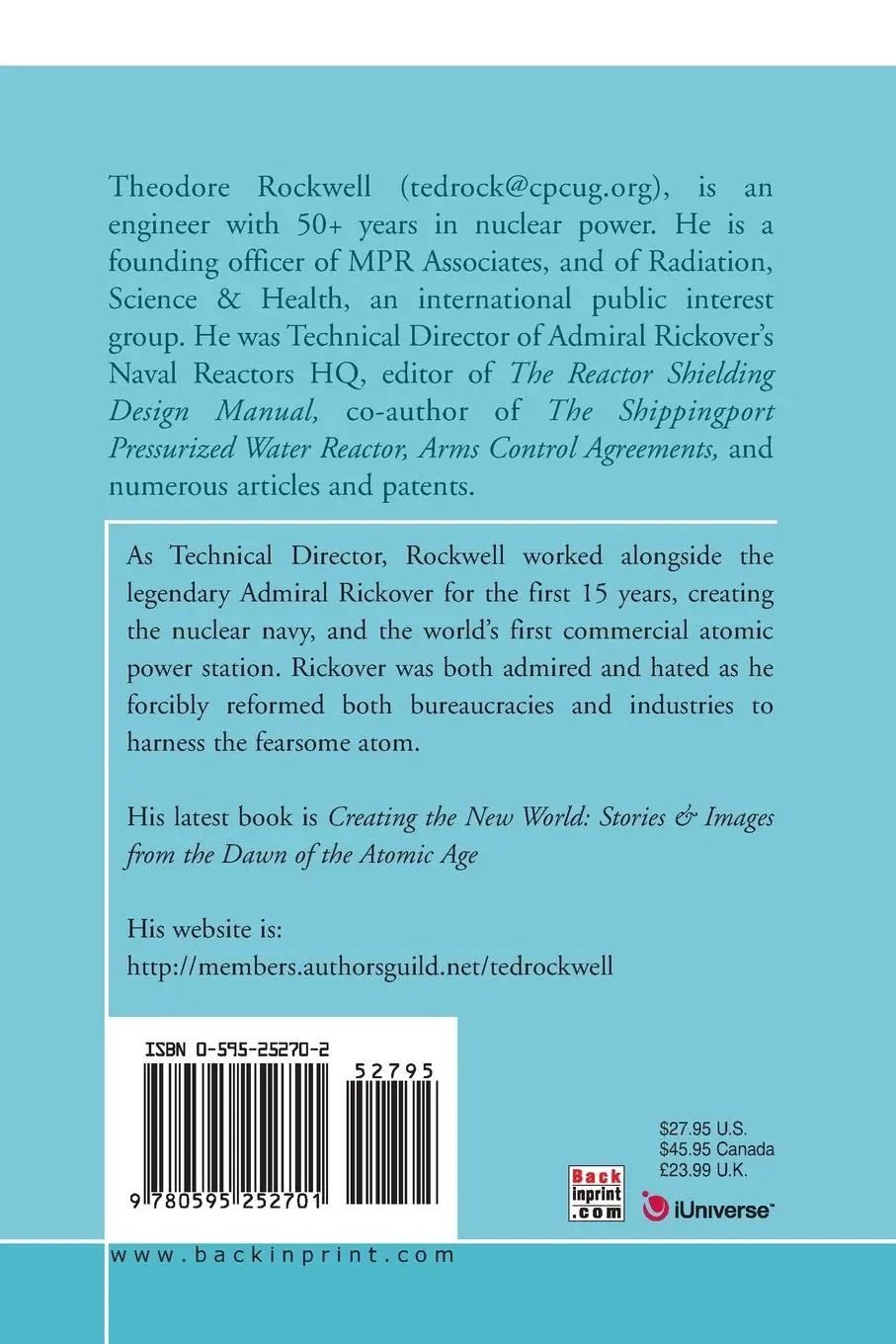 Rückseite: 9780595252701 | The Rickover Effect | How One Man Made A Difference | Rockwell | Buch
