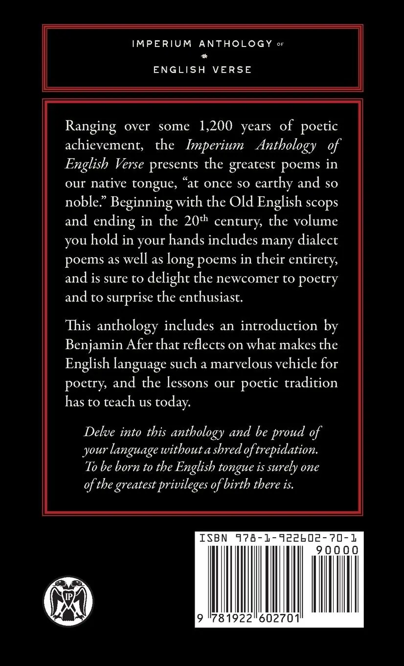 Rückseite: 9781922602701 | Imperium Anthology of English Verse - Imperium Press | Taschenbuch
